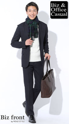 スーツの秋冬の通勤服コーデ例