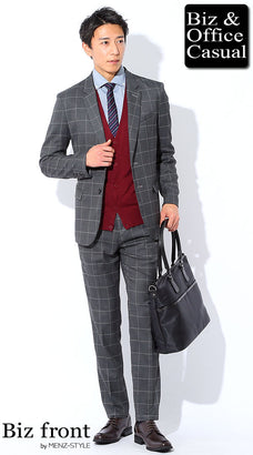 スーツの秋冬の通勤服コーデ例