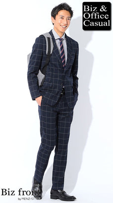 スーツとリュックスタイル通勤服コーデ例