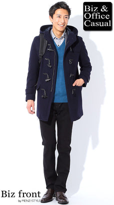 黒｜スキニーパンツ・細身のスリムパンツとアウター・コートのコーデ例