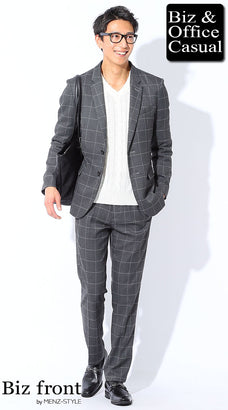 チェック柄ジャケットのコーデ例