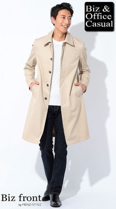 ネイビージーンズ（デニムパンツ）とアウター・コートのコーデ例