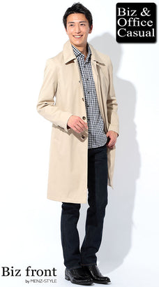 ネイビージーンズ（デニムパンツ）とアウター・コートのコーデ例