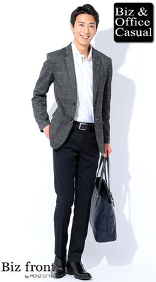 グレージャケットの40代メンズコーデ例