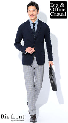 シャツのジャケパンコーデ例