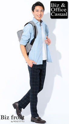 夏のチェックパンツコーディネート例