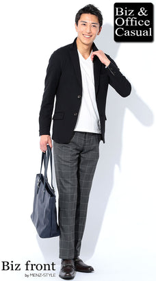 テーラードジャケット×Tシャツ・カットソー・ニットセーターのデート服コーデ例