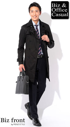 スーツとコートのコーディネート例