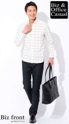 ジーンズのオフィスカジュアルメンズコーデ例