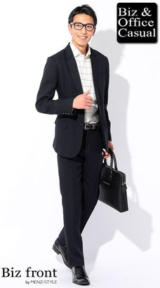 スーツの春夏のノーネクタイコーデ