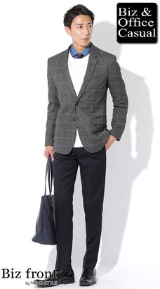 テーラードジャケット×Tシャツ・カットソー・ニットセーターのデート服コーデ例