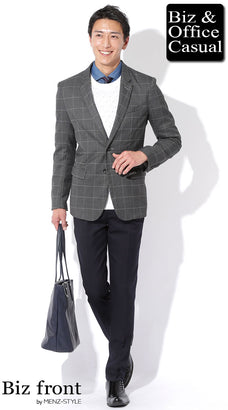 チェック柄ジャケットのコーデ例