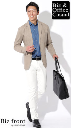 テーラードジャケット×シャツのデート服コーデ例