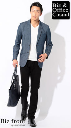 テーラードジャケット×Tシャツ・カットソー・ニットセーターのデート服コーデ例