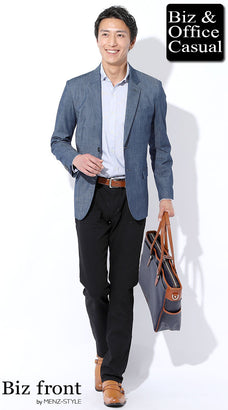 ライトブラウン靴×オンオフ兼用コーデ例