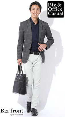 チェック柄ジャケットのコーデ例