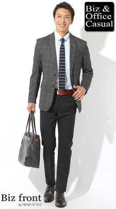 シャツのジャケパンコーデ例