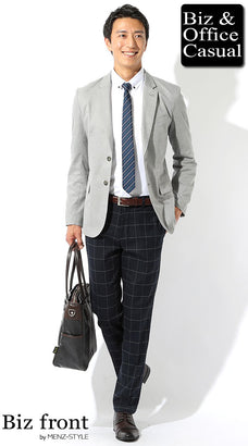 シャツのジャケパンコーデ例