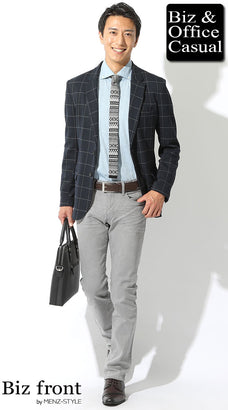 チェック柄ジャケットのコーデ例