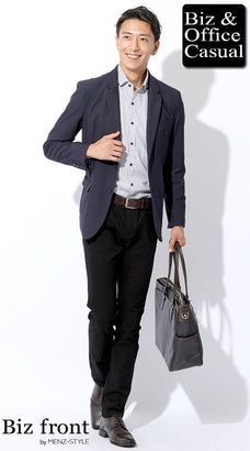 シャツのジャケパンコーデ例