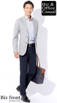 シャツのジャケパンコーデ例