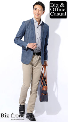 シャツのジャケパンコーデ例