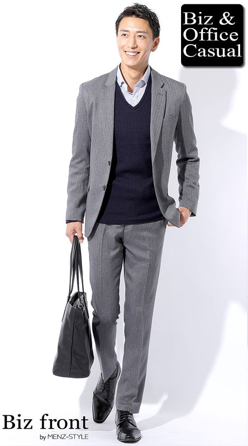 メンズにおすすめのネイビーニットコーデ