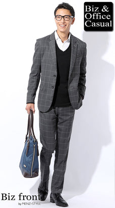 シャツとニットセーターのコーデ例