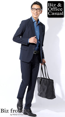 スーツの春夏のノーネクタイコーデ