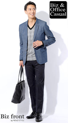 デニムテーラードジャケットのコーデ例