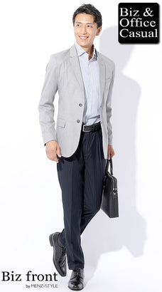 シャツのジャケパンコーデ例