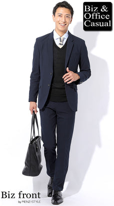 シャツとニットセーターのコーデ例