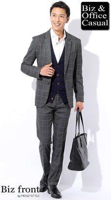 ジャケパンの秋冬のノーネクタイコーデ