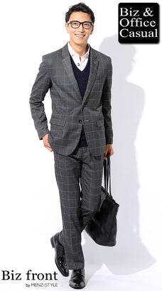 シャツとニットセーターのコーデ例