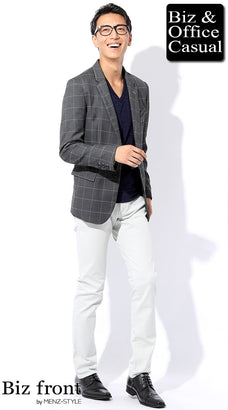 カジュアルな私服ジャケパンコーデ例