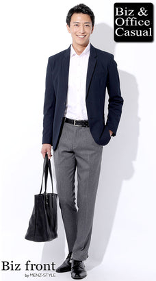 シャツのジャケパンコーデ例