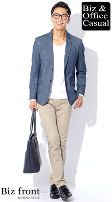 テーラードジャケット×Tシャツ・カットソー・ニットセーターのデート服コーデ例