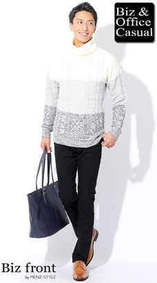 黒のチノパンのメンズコーデ例