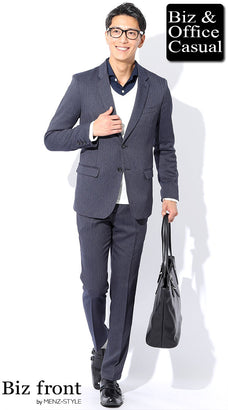 スーツの秋冬のノーネクタイコーデ