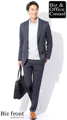 ボタンダウンシャツとスーツのコーディネート