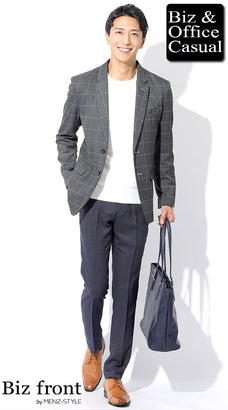 チェック柄ジャケットのコーデ例