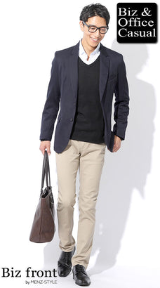 春ジャケット×シャツのコーデ例