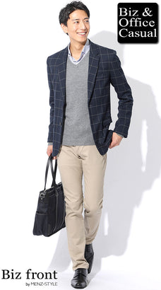 チェック柄ジャケットのコーデ例