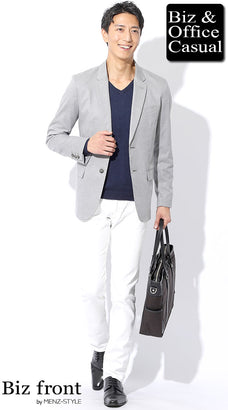 春ジャケット×カットソー（tシャツ・セーター）のコーデ例