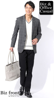 チェック柄ジャケットのコーデ例