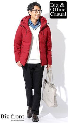 冬のデニムシャツ人気コーデ例