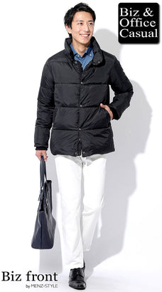 冬のデニムシャツ人気コーデ例