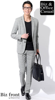 グレーセットアップ・スーツのコーデ例