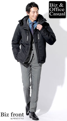 千鳥格子チェックパンツとアウター・コートのコーディネート例