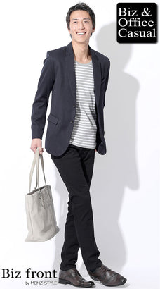 ネイビーセットアップ・スーツのコーデ例